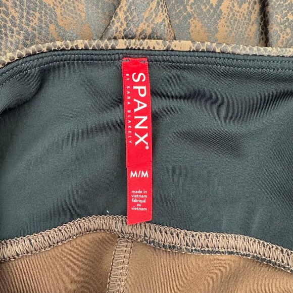 Spanx Womens Brown Snake Print High-Waisted Leggings With Shaping Fit Size M - Picture 5 of 9